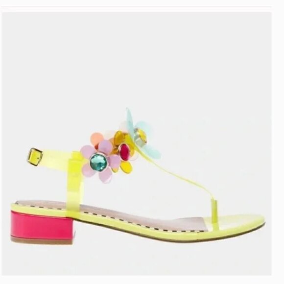 Betsey Johnson Alanni Sandal Yellow Flower NIB 6.5 - Picture 3 of 6